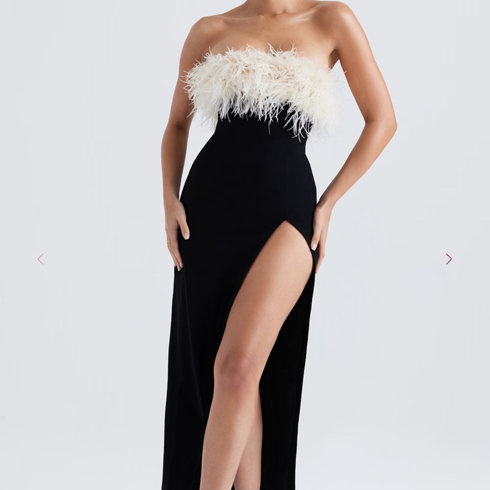 House of CB Black Thigh Split Dress - SARAI